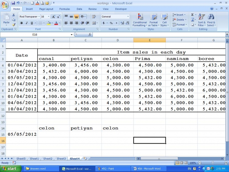How to extract selected data in Microsoft excel?